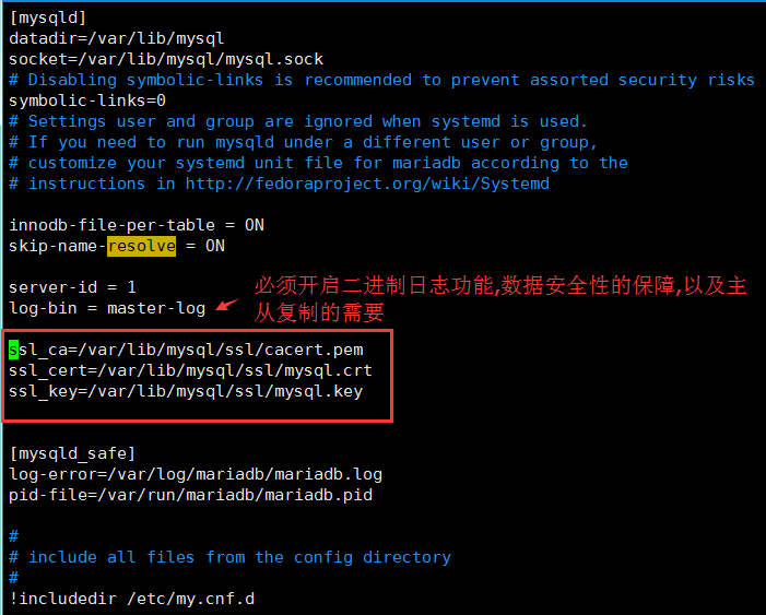 基于ssl功能实现mysql主从复制