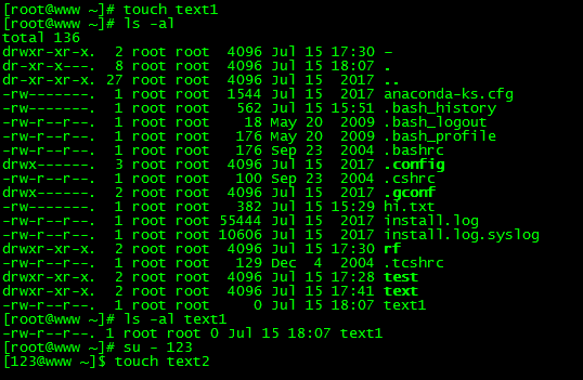 linux中更改文件权限的实验